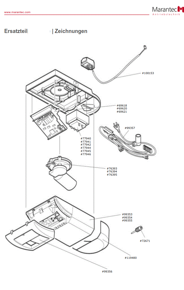 Marantec Ersatzteile für Comfort 220, 250, 252 — free download